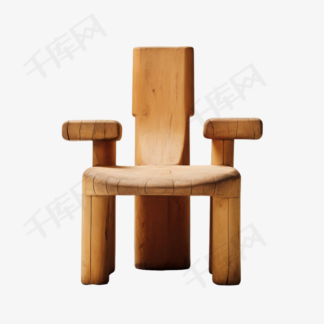 木头椅子元素立体免抠图案