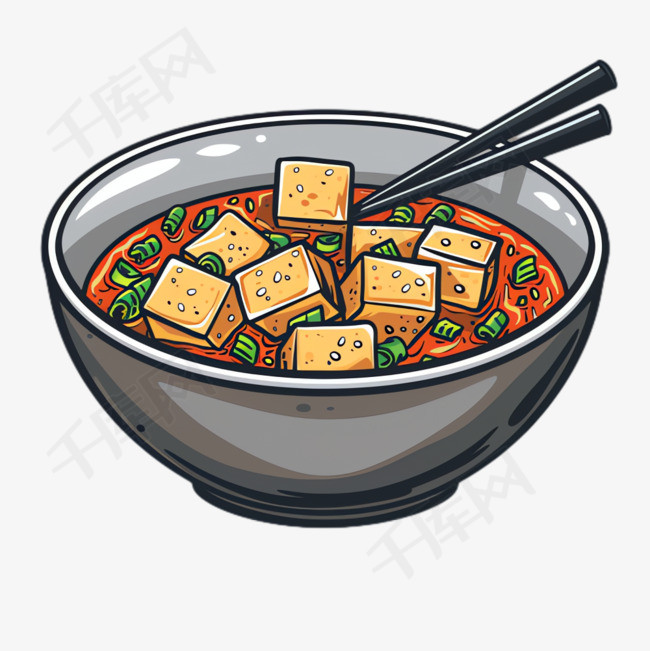 美味豆腐元素立体免抠图案