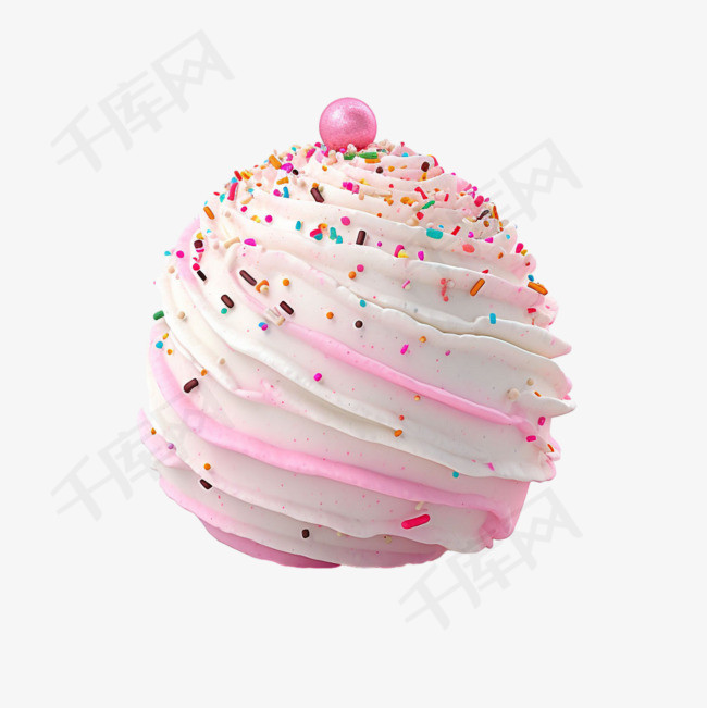 圆球冰淇淋元素立体免抠图案