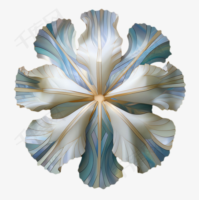 白色花朵元素立体免抠图案