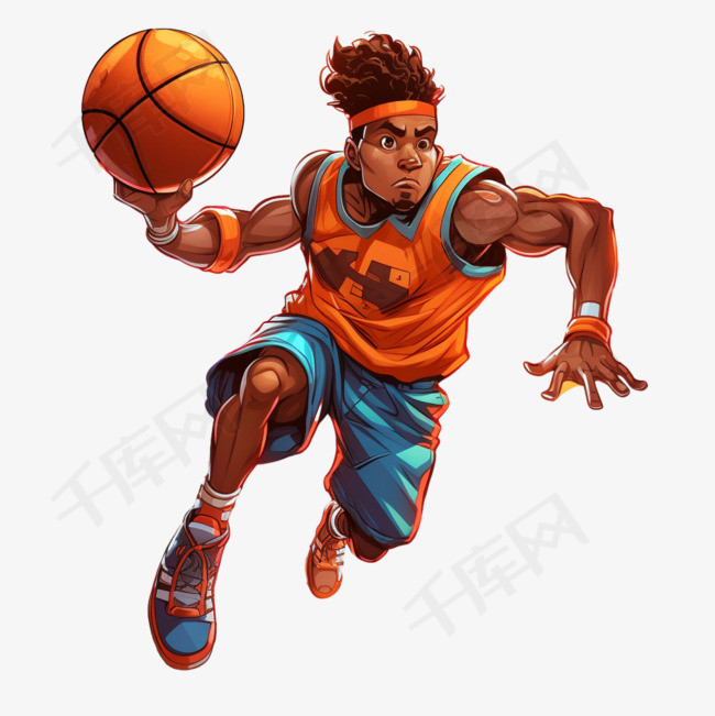 运动篮球元素立体免抠图案