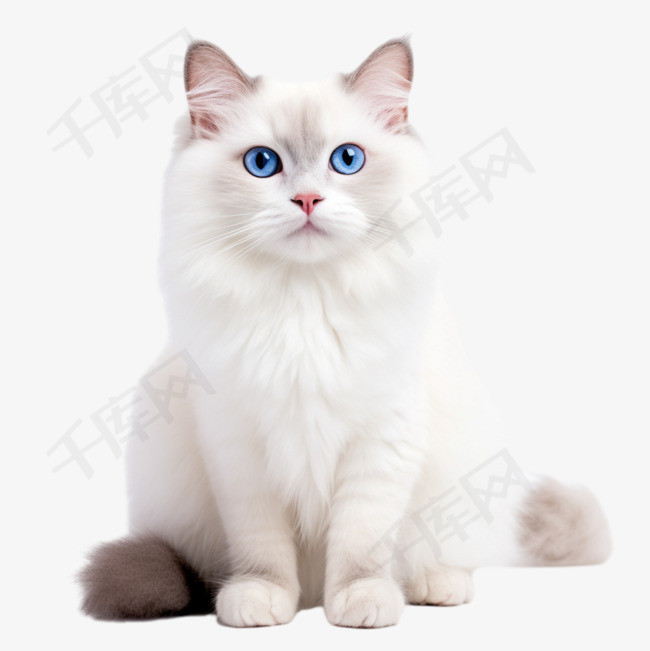 蓝眼猫咪元素立体免抠图案