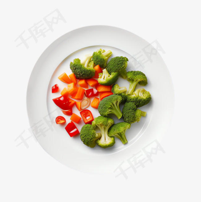 蔬菜碟子元素立体免抠图案