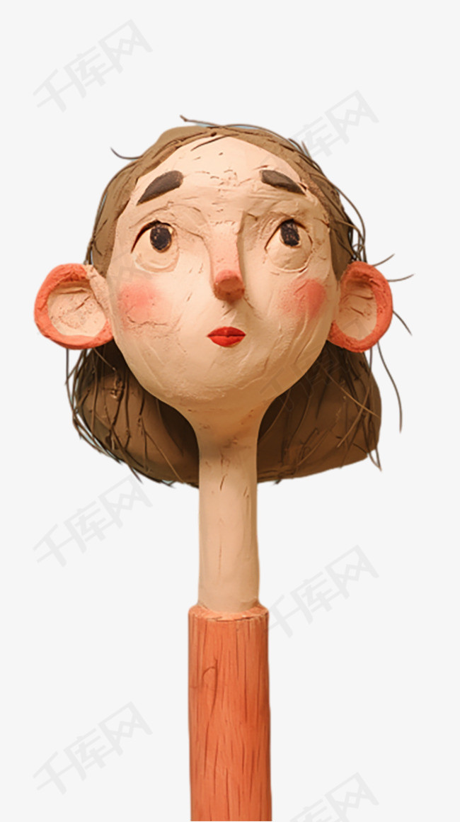 卡通可爱3D粘土风格女性头像2