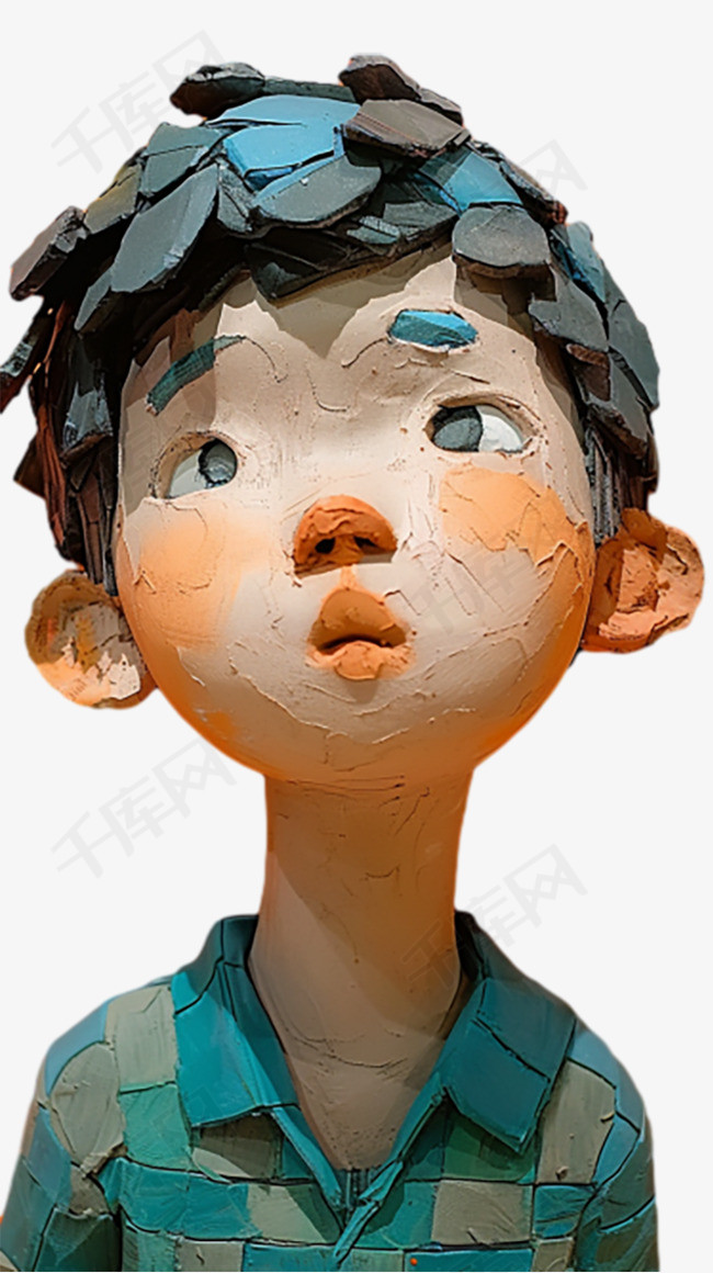 可爱卡通3D粘土风格男孩头像图片