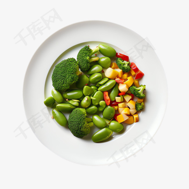 蔬菜碟子元素立体免抠图案