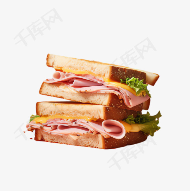 三明治面包元素立体免抠图案