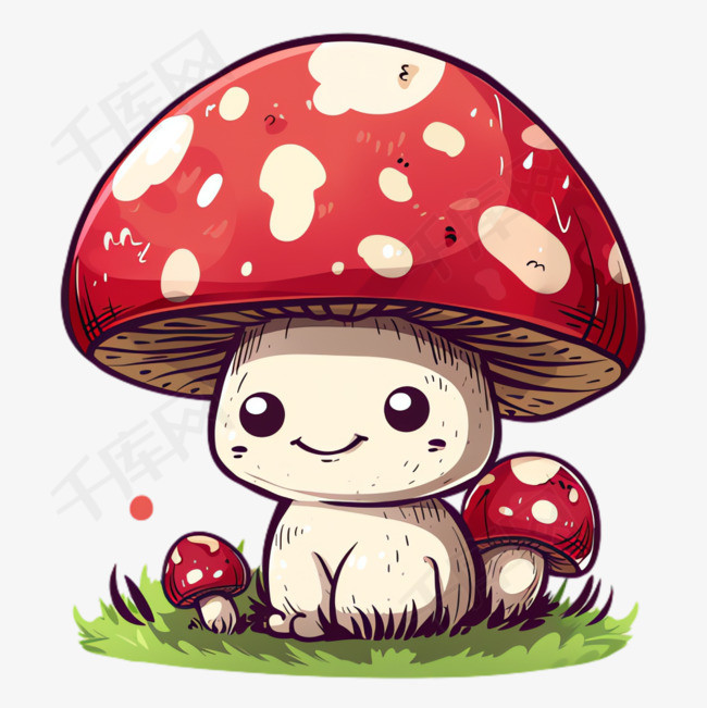 卡通蘑菇素立体免抠图案png图片