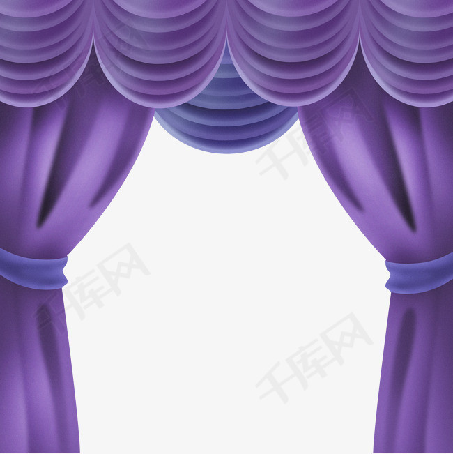 彩色紫色窗帘幕布png图片