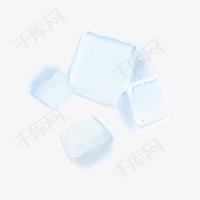 磨砂冰块装饰透明冰块素材