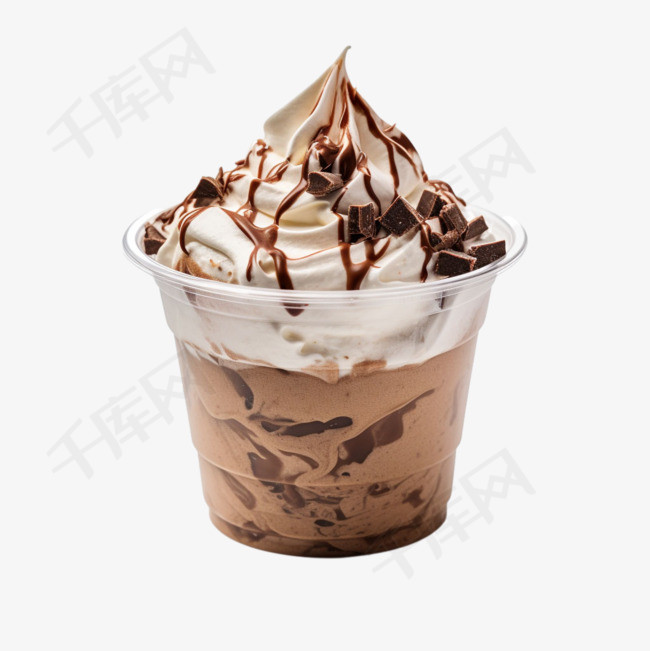 巧克力冰淇淋元素立体免抠图案