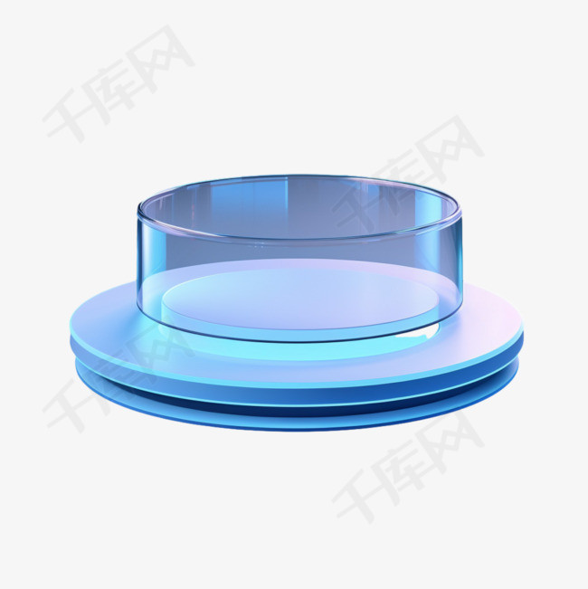 透明圆台元素立体免抠图案