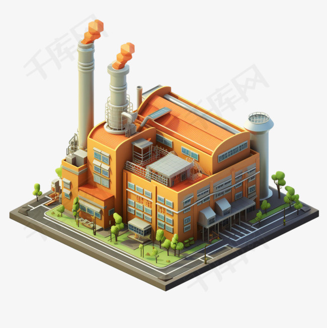 工厂模型元素立体免抠图案