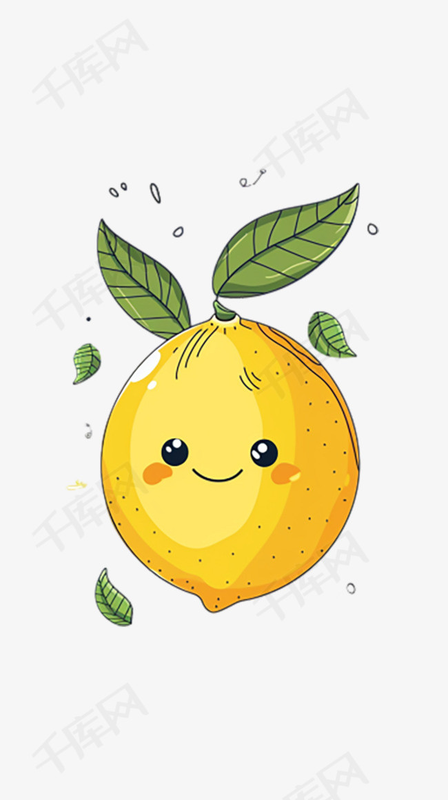 夏天卡通可爱水果柠檬表情png