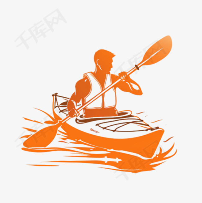 体育赛事皮划艇运动水彩皮划艇运