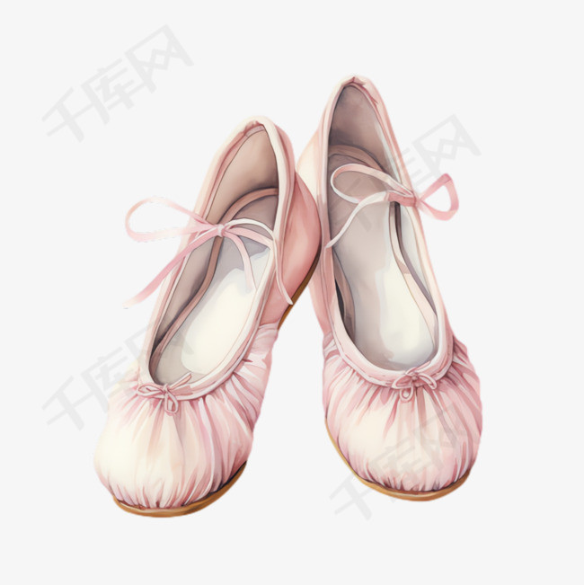 图形芭蕾舞鞋元素立体免抠图案