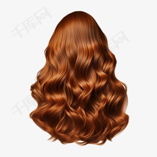 卷发发型元素立体免抠图案绘画素材图片