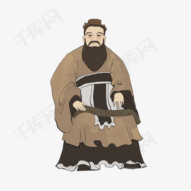 古风古代人物老子孔子素材图片免费下载-千库网