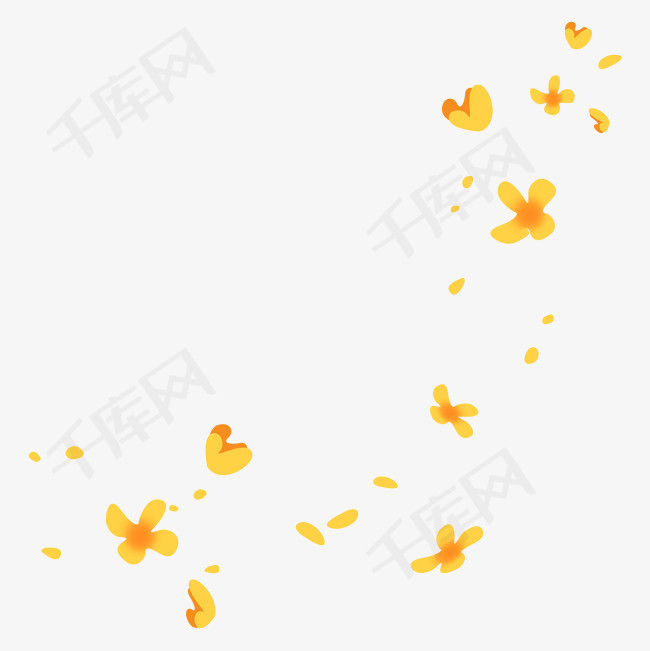 秋天飘落桂花免抠图片