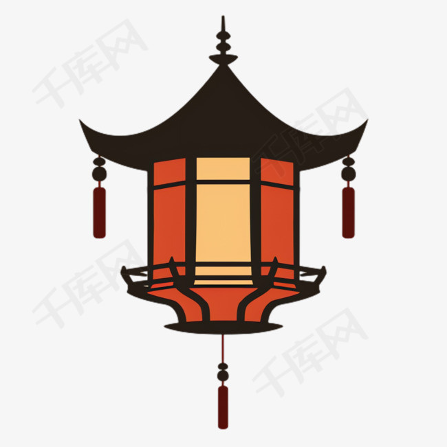 国风灯笼数字艺术元素立体免抠图案素材图片免费下载-千库网