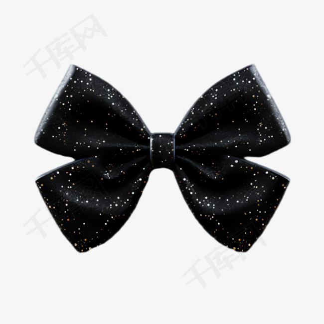 黑色蝴蝶结纹理元素立体免抠图案素材图片