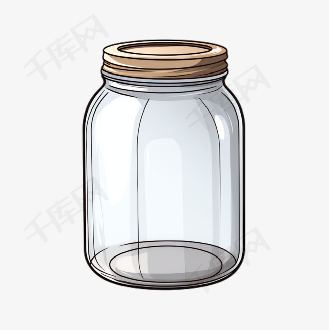 圆柱形罐子卡通元素立体免抠图案