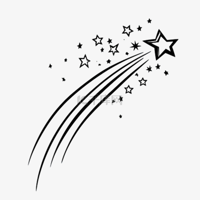 一颗流星造型真实元素立体免抠图