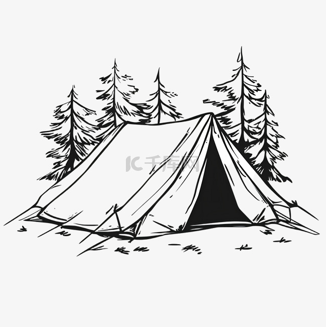 露营帐篷轮廓图
