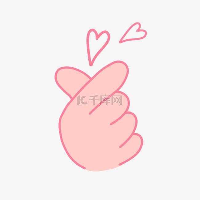 卡通可爱小手比心手势png图片