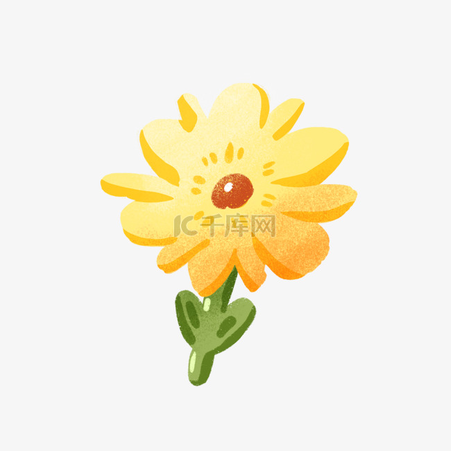 卡通绘本黄色花朵插画设计图素材图片免费下载-千库网