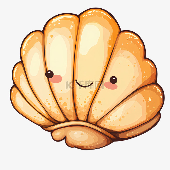 儿童卡通片可爱的贝壳插图