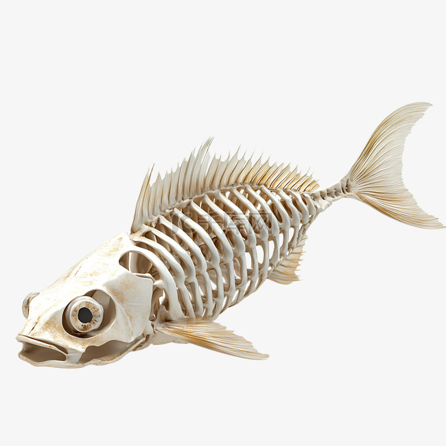 鱼骨的3d插图