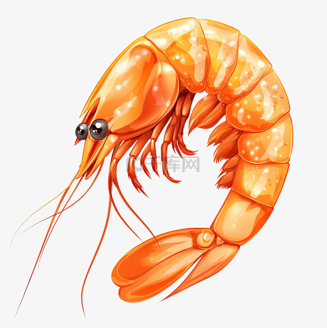 红虾可爱的虾插图免抠图片是千库网设计师制作的卡通手绘png素材,该免