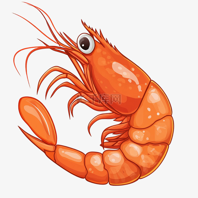 红虾可爱的虾插图免抠图片是千库网设计师制作的卡通手绘png素材,该免