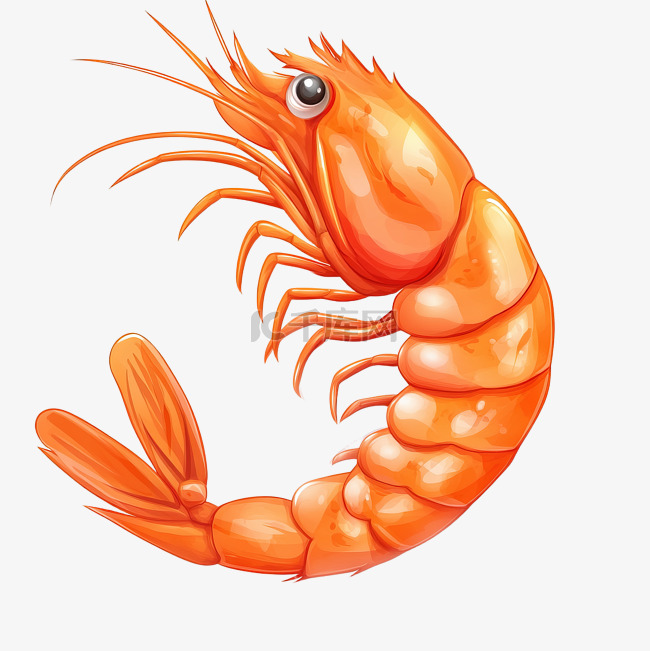 红虾可爱的虾插图免抠图片是千库网设计师制作的卡通手绘png素材,该免