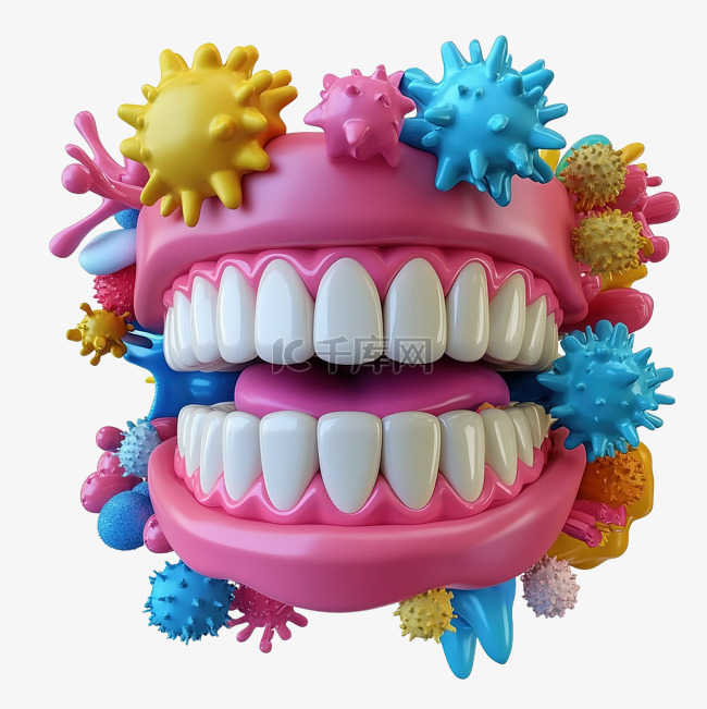 牙齿上的细菌3d插图