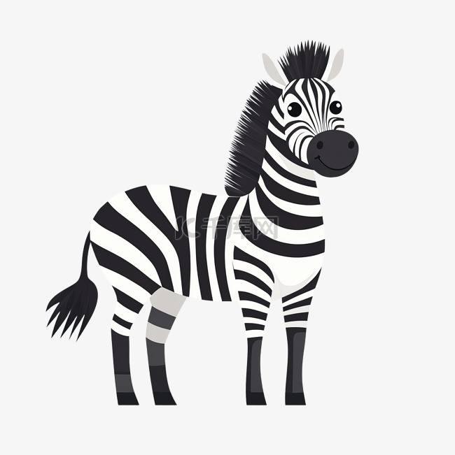 平面风格的斑马卡通片