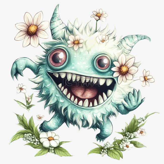 可爱的怪物插图