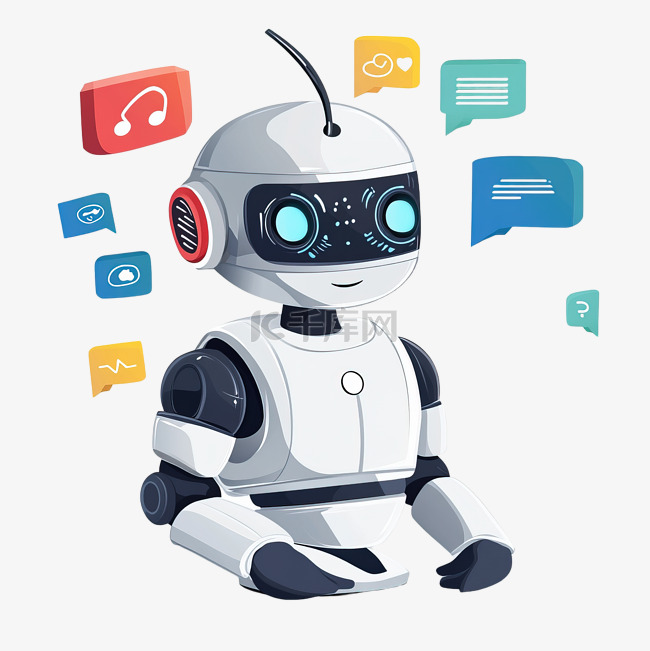 人工智能聊天机器人概念插图素材图 …