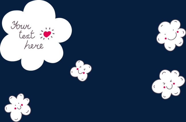 可爱卡通微笑彩色云朵彩虹装饰免抠元素