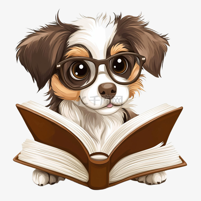 顽皮的狗读书插图