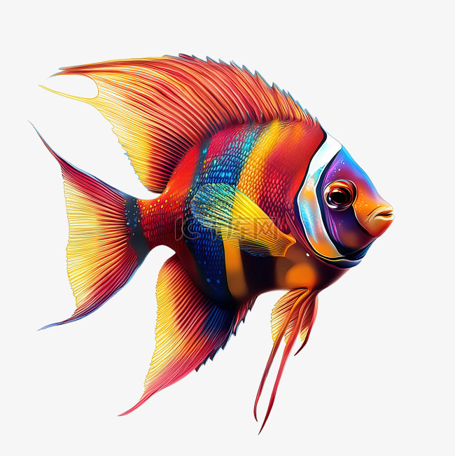 加入五颜六色的鱼游泳水水生生态系统海洋生物,aigc,ai作品,ai绘画等