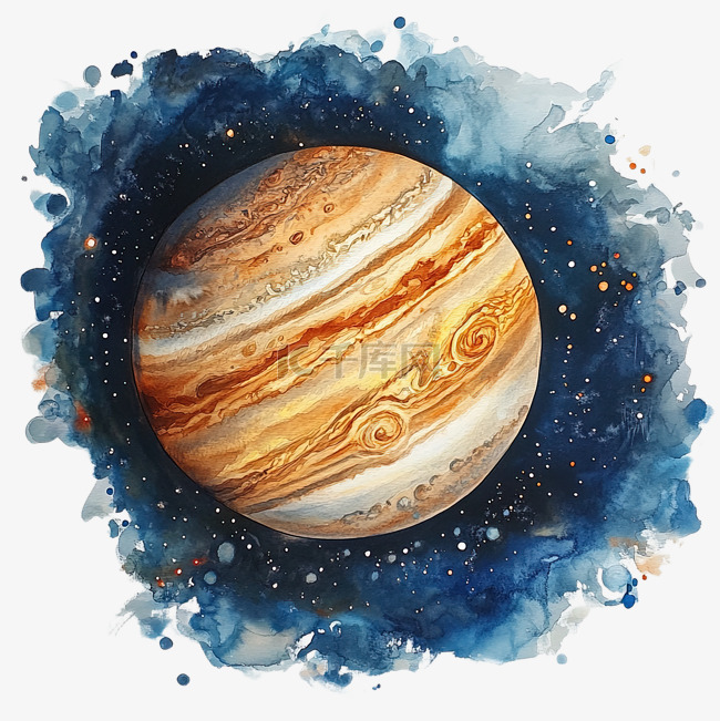 木星水彩画