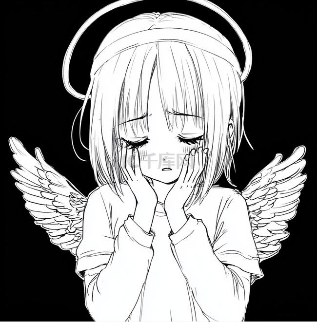 黑白天使头像