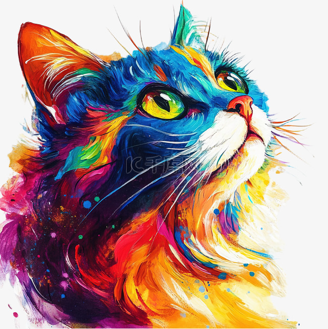 引人注目的彩色猫咪艺术