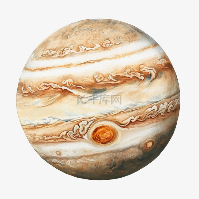 木星壁纸设计水彩画