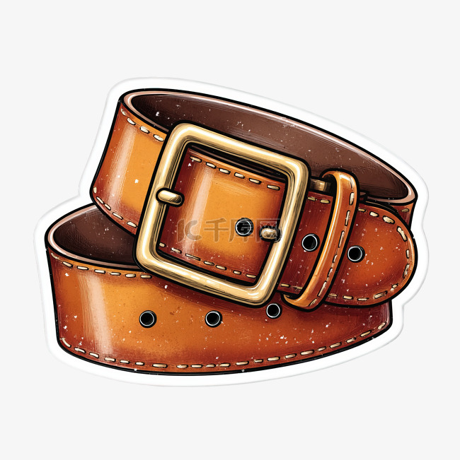 卡通皮带的复古不良贴纸