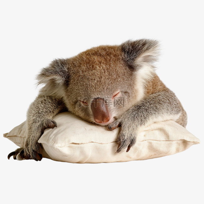 考拉抱着枕头睡觉