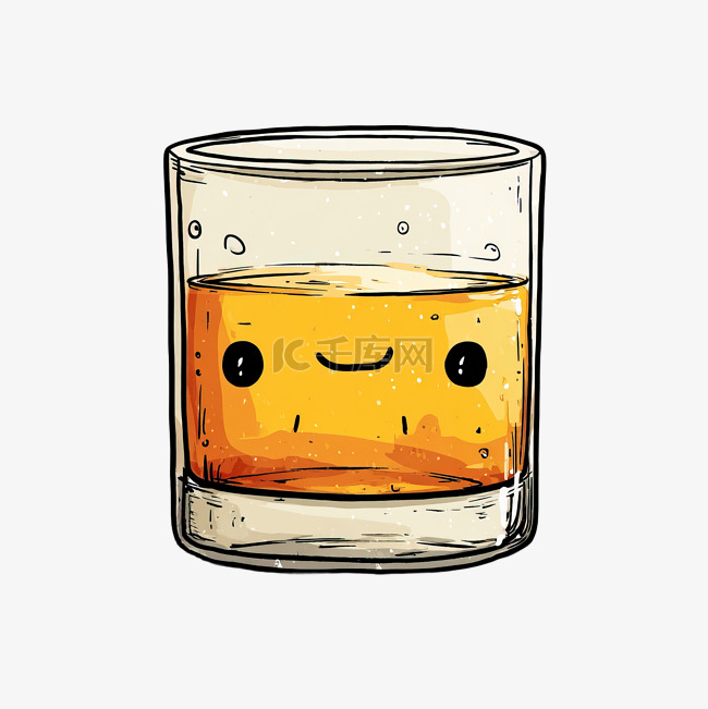 动画片涂鸦动画威士忌酒杯素材图片免费下载-千库网
