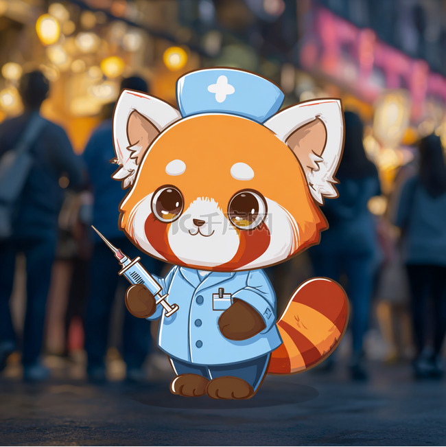 可爱小熊猫医生头像